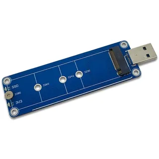 Nsssunnre M.2 NVME auf USB 3.0 Riser Board Konverteradapter USB 3.0 auf M-Key NVME USB3.2 Adapter für 2230 2240 2260 2280 M2 SSD