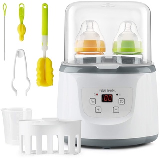 FUTURE FOUNDER 6 in 1 Flaschenwärmer Baby Doppelt Dampfsterilisator Babykostwärmer Sterilisator für Babyflaschen Bottle Warmer Milchwärmer Warmhaltefunktion Auftauen für Babyflaschen und Schnuller