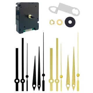 DEEWISH DCF77 Funkuhrwerk für Wanduhr mit 4 Zeigersätzen – Lautloses Uhrwerk zum Selbsteinbau, 14 mm Schaft für Zifferblätter bis 4 mm, Funk-Uhrwerk Set für Reparatur & DIY, 72 × 56 × 19 mm