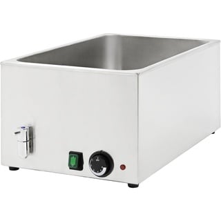 METRO Professional Bain Marie GBM1150, Edelstahl, 24 L, für GN-Behälter, mit Ablaufhahn, rutschfeste Füße, silber