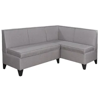 RODNIK Eckbank Look in grau, Sitzbank, Polsterbank mit Stauraum, Truhenbank 167x120 cm kurzer Schenkel rechts)