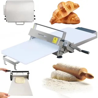 Klappbare Teigausrollmaschine Manueller Teigwalzer Mit Einstellbarer Dicke, Croissant-Teiglaminator Aus Edelstahl, Manuelle Teigausrollmaschine, FüR Private Und Gewerbliche BäCkereien Type300
