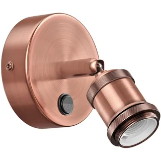 ledscom.de Wandleuchte RETRA, Schalter, bronze matt, rund, 1x E27 max. 60W