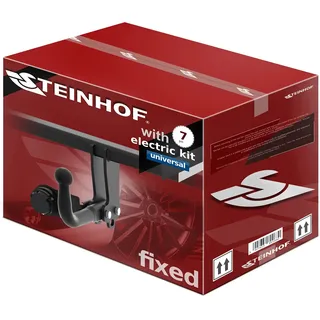 STEINHOF NEU Anhängerkupplung AHK starr kompatibel mit VW Caddy III 2K Kasten/Bus 02.2004-06.2015 mit 7-polig Universal-Elektrosatz