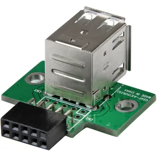 StarTech.com USBMBADAPT2 USB Motherboard Header Adapter (2 Port) Schwarz | Intern auf Extern, Front Panel, Anschlusskabel, Adapter