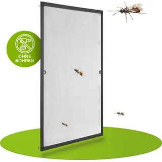 Juskys Fliegenschutzgitter mit Aluminiumrahmen 80 x 100 cm anthrazit
