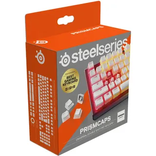 SteelSeries PrismCaps – Double-Shot-Tastenset mit „Pudding“-Optik – Kompatibilität mit allen gängigen mechanischen Tastaturen – MX-Stößel – Weiß (Deutsches Tastaturlayout)