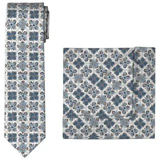 Olymp Krawatte (Set, 2-St) Set mit Einstecktuch blau