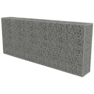 vidaXL Gabionenwand mit Abdeckung Verzinkter Stahl 300×50×150 cm