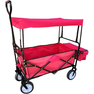 Greenyard Bollerwagen mit Dach und Korb rot