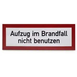 Betriebsausstattung24 SafetyMarking 21.2884 Hinweisschild Aufzug im Brandfall nicht benutzen Folie selbstklebend (B x H) 210mm x 74mm 1St.
