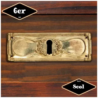 Antikas Möbelbeschlag Schlüsselplatte,Serie "Seol",6er Pack, Eisen in Messing gl.