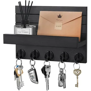 Schlüsselbrett Mit Ablage, Dekoratives Holz Wandregal, Schlüsselbrett Holz Schwa