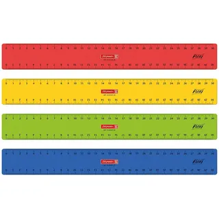 Brunnen Lineal 30,0 cm, rot, gelb, grün oder blau