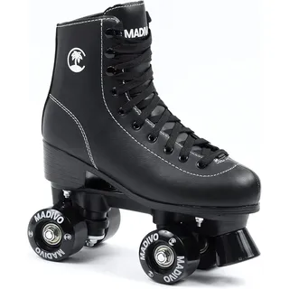 MADIVO Classic Damen Klassische Retro Rollschuhe | ABEC-7 Kugellager | Mädchen Roller Skates Inliner Inlineskates | Schwarz | Gr. 35, 36, 37, 38, 39, 40, 42