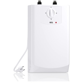 AEG Boiler BOI 5 U, Untertischboiler 5 Liter Niederdruck mit Stecker 230V für Küchenspüle + Wachbecken, 2 kW, Made in Germany, 204616