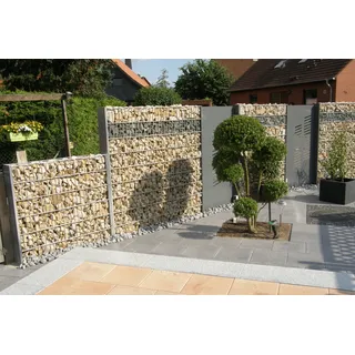 Gabione Komplettset 8/6/8-Verzinkt/Verzinkt-Zum Aufduebeln-800 mm