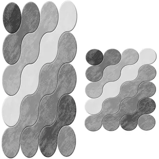 Badteppich-Set, 2-teilig, Grautöne