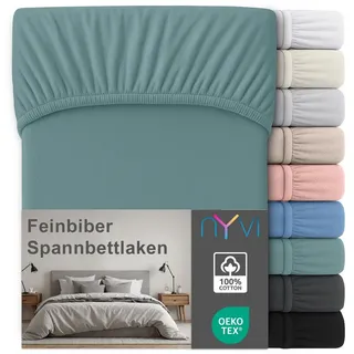nyvi Spannbettlaken Baumwolle-Feinbiber 100 x 200 cm Lindgrün 1 St.