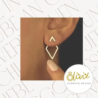 XCOAST Ohrstecker-Set Cut-Out Edelstahl Gold onesize