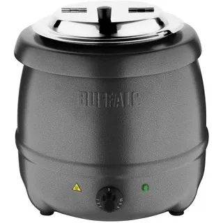 Buffalo Suppenkessel 10 Liter, Graphitgrau, 35°C bis 95°C, elektrischer Buffet-Wärmer mit Nasswärme - ideal für Suppe, Glühwein oder Apfelwein, Chili, Brei oder Bohnen - für den gewerblichen und privaten Gebrauch, G107