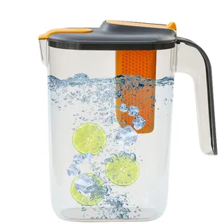 Glas-Wasserkrug Mit Abnehmbarem Deckel, Hohe Hitzebeständigkeit, Infusionskrug, Karaffe 2 Liter, Glaskaraffe, Wasserkaraffe, Karaffe Glas, Glaskaraffe Mit Deckel, Wasserkrug, Glaskrug, Wasserkaraffe M