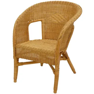 Rattan-Sessel/Stapelsessel Bella, Natur-Rattan Flechtsessel Korbsessel (Honig)