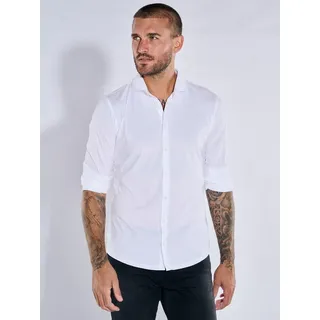 emilio adani Langarmhemd Herren Funktionshemd langarm, Reinweiss weiß L