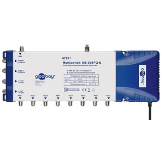 Goobay SAT-Multischalter 5 Eingänge/8 Ausgänge - Verteiler für max. 8 Teilnehmer von einem Satelliten