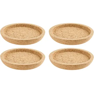 LEONARDO Untersetzerset Gocce, Braun, Holz, 4-teilig, Kork, rund, 6.4x1.0x6.4 cm, Wohntextilien, Tischwäsche, Untersetzer