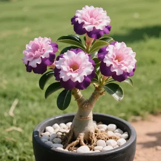 Wüstenrose/Adenium obesum/Sukkulent Wüstenrose/Zimmer Wüstenrose-Mehrjährig winterhart,Herbstpflanzung für Frühlingsschönheit-2 Rhizome-C