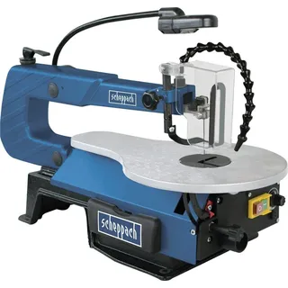 Scheppach Dekupiersäge SD1600V Modellbausäge 120W Leistung | 50mm Durchlasshöhe und flexibler Gebläsedüse | Variable Hubzahl 500 – 1700 min-1 | LED Licht