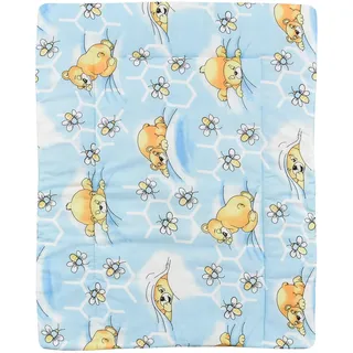 Baby Delux Wickelauflage Wickelunterlage 60x75 cm 75x70 cm weiche Wickeltischauflage Baumwolle wasserdicht waschbar (Honigbär blau, 75x70)