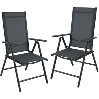 Svita Gartenstuhl 57 x 57 x 108 cm schwarz 2 St.