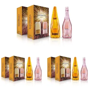 Sant'Orsola Prosecco D.O.C. Millesimato + Prosecco D.O.C. Rosè Schaumwein in Geschenkbox (2 x 0.75 l) (Packung mit 3)