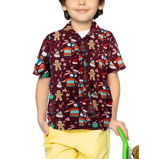 King Kameha Weihnachtshemd Kinder Kurzarm - Funky Hemd Weihnachten Junge - 12 Jahre