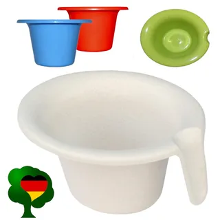 Kabea Abhaltetöpfchen Abhato für Windelfrei, Oval mit Griff (Original Asia- / China- Töpfchen Nachfolgemodell) zum Abhalten für Babys (aus Bio-Kunststoff, Creme gesprenkelt)