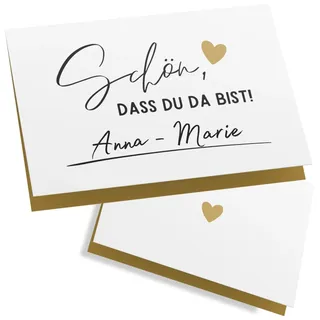 ZETTMANN® 50 Stück Luxuriöse Tischkarten Hochzeit Schön dass du da bist 85x55mm Platzkarten Geburtstag Namensschilder Tischkarten Geburtstag Tischkarten Weihnachten Konfirmation Tischkarten Hochzeit