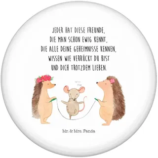 Mr. & Mrs. Panda Anstecknadel Igel Seilhüpfen, Pin, Weiß, Pin, Anstecker, Maus, Kinder, Plakette, B (Packung), Button Emblem 50mm Revers-Anstecker Ansteckbutton 50mm weiß