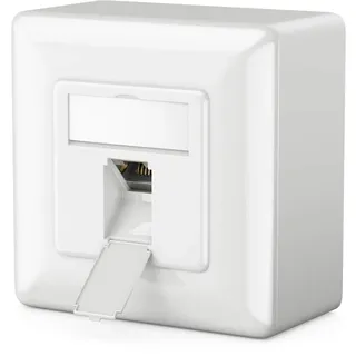 deleyCON CAT6a Netzwerkdose 1x RJ45 Port Geschirmt Aufputz