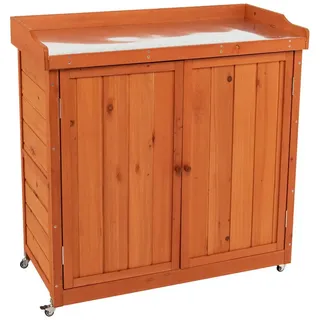 Costway Gartenschrank Holz Lagerschrank Garten 98,5x48x100cm