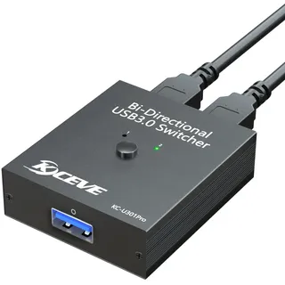 USB 3.0 Switch, Bidirektional USB Umschalter 2 in 1 Out / 1 in 2 Out,MLEEDA USB Switcher für 2 PC Gemeinsame Tastatur Maus Scanner Drucker