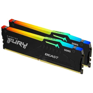 Kingston  FURY Beast DDR5 5600MT/s RGB 16GB Kit (2x8GB) CL36 Schwarz KF556C36BBAK2-16
