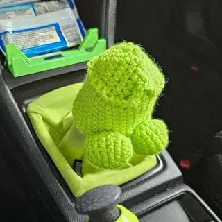 rujjftsy Lustige Auto-Schalthebelabdeckung, Dekor, handgefertigte Schaltknauf-Mütze, Streich-Schaltknaufschutz, Geschenk für Männer, Grün, 1 Stück, Plüsch