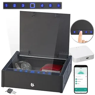 Xcase Smarter Tresor mit biometrischer Fingerabdruckerkennung, App