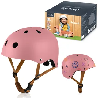 lionelo Schutzhelm für Kinder verstellbar 50-56 cm, Kinnschutz, Intertek zertifizierter Helm für Mädchen und Jungen, Größe S