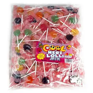 COOL Süßigkeit, Cool Herz Lollis in einem Beutel mit 6 unterschiedliche Sorten 1000g