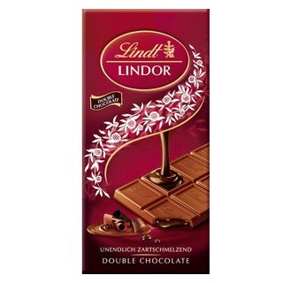 Lindt Tafelschokolade Lindor Double Chocolate, 100g