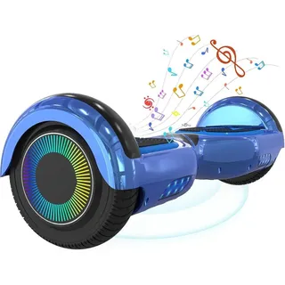 MEGA MOTION Hoverboards, 6.5 Zoll mit Bluetooth Lautsprecher, Kommt mit cool leuchtendem Rad, mit LED-Leuchten, Geschenk für Kinder und Jugendliche - Blau