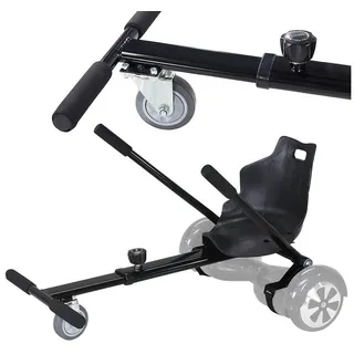 Robway Balance Scooter Kart Hoverkart für W1-W3 & universal - max. 100kg, Sitz für Hoverboard - Self Balance Scooter - Fußraster verstellbar schwarz
